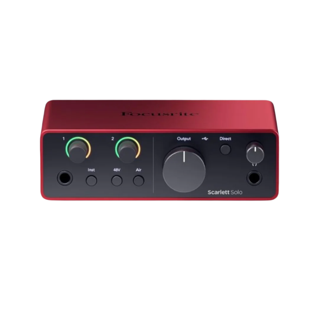 Focusrite Scarlett 2i2, Solo (4th Gen) USB Audio Interface, Studio pack
