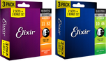 Elixir 3-Pack Guitar strings Optiweb Nanoweb Nickle Phosphor Bronze (16538 16539 16540 16542 16544 16545 16550 16552)