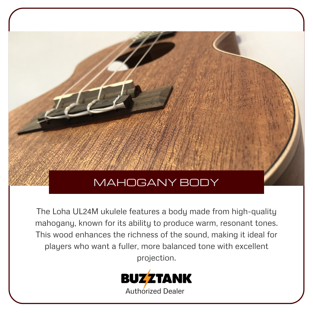 LOHA UL24M Full Laminated Mahagony Ukulele (Concert) w/ Bag