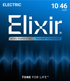 Elixir Polyweb Electric Guitar Strings Nickel Plated Steel 9/10 Gauge 12000 12050 12025