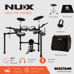 NUX DM-7X 5-Piece Full Mesh Digital Electronic Drum Set Head by Remo
