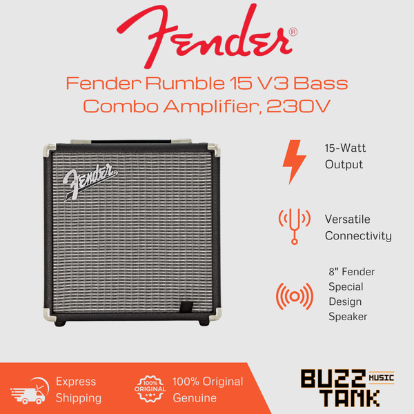 Fender Rumble 15 V3 Bass Combo Amplifier, 230V UK