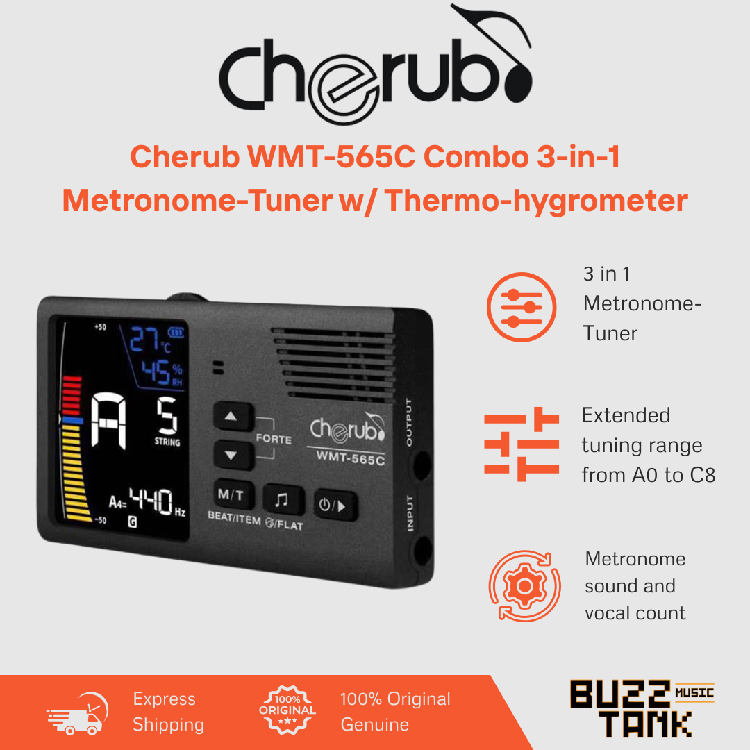 Cherub WMT-565C Combo 3 in 1 Metronome-Tuner w/ thermo-hygrometer with WCP-70