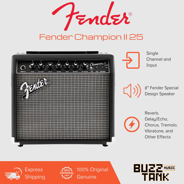 Fender Champion II 25 Guitar Combo Amplifier 230V UK