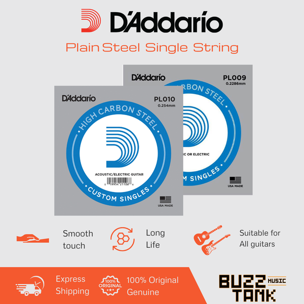 D'Addario PL009 Plain Steel Singles, PL010 Plain Steel Singles