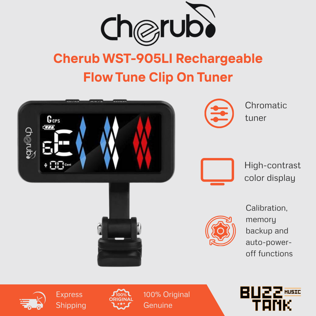 Cherub WST-905LI Rechargeable Flow Tune Clip On Tuner (WST905 WST 905)