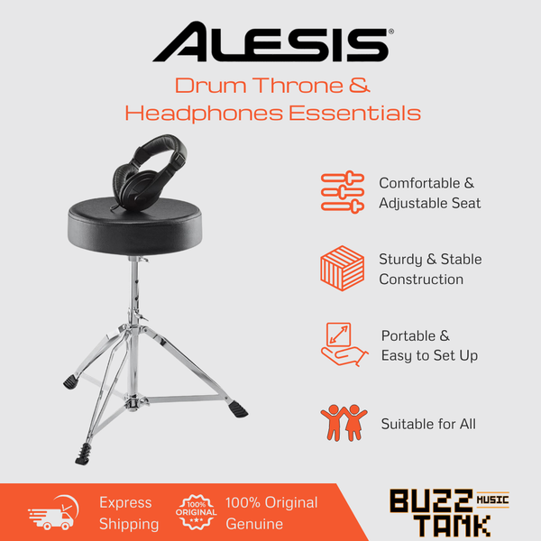Alesis Drum Throne and Headphones Essentials Bundle
