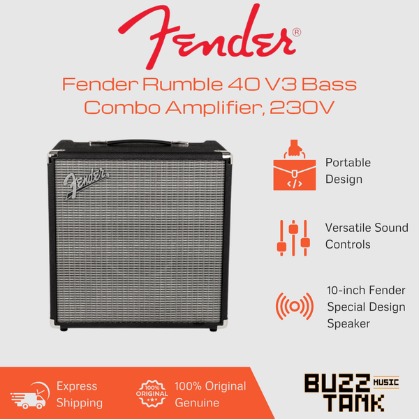 Fender Rumble 40 V3 Bass Combo Amplifier, 230V UK EU