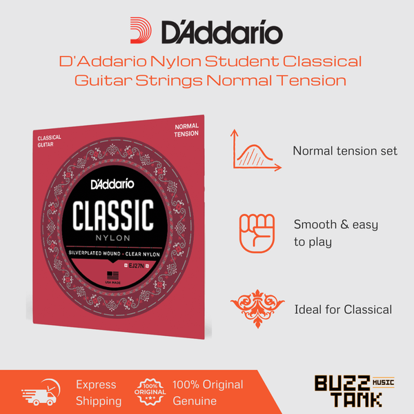 D'Addario Nylon Student Classical Guitar Strings Normal Tension