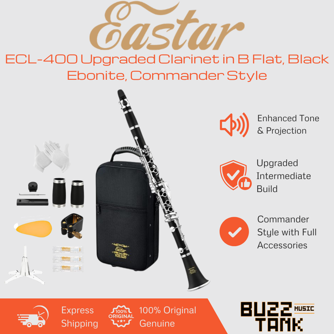 Eastar ECL-300 & ECL-400 Clarinet in B Flat, Black Ebonite