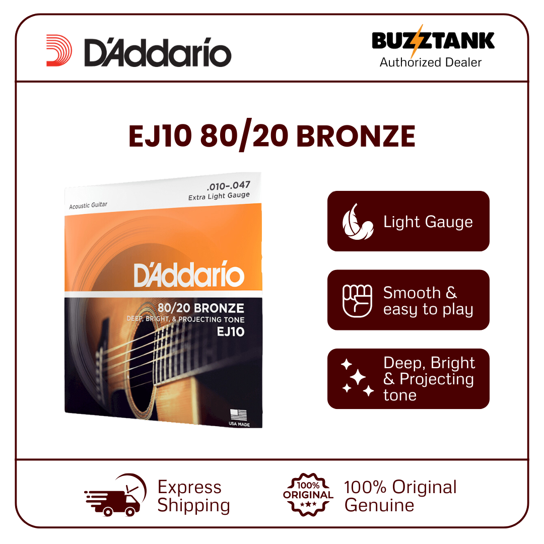 D'Addario EJ10 EJ11 EJ12 EJ13 80/20 Bronze Acoustic Guitar Strings