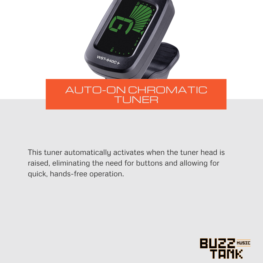 Cherub WST-640C+ Auto On Chromatic Tuner for Bass Guitar Violin Ukulele Tuning