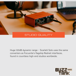 Focusrite Scarlett 2i2, Solo (4th Gen) USB Audio Interface, Studio pack