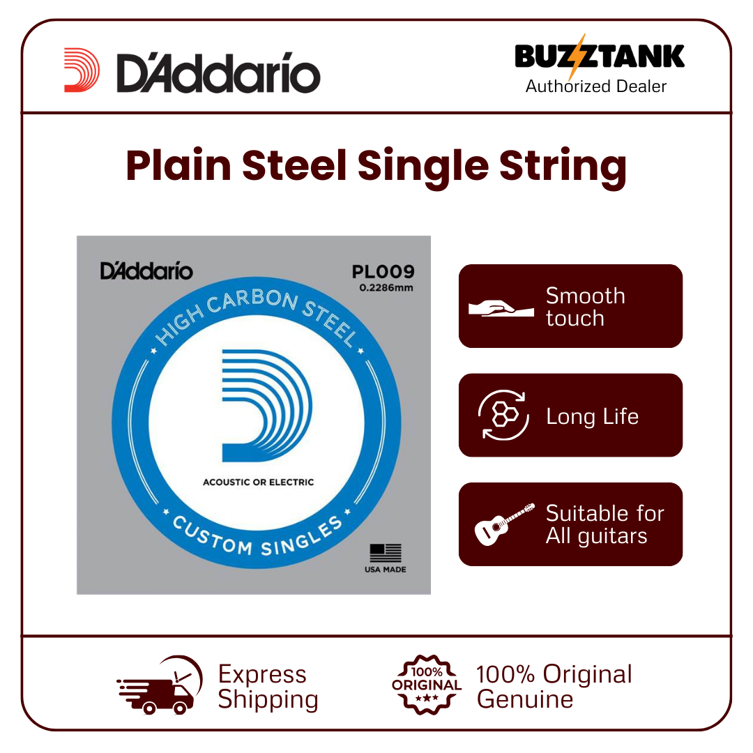 D'Addario PL009 Plain Steel Singles, PL010 Plain Steel Singles