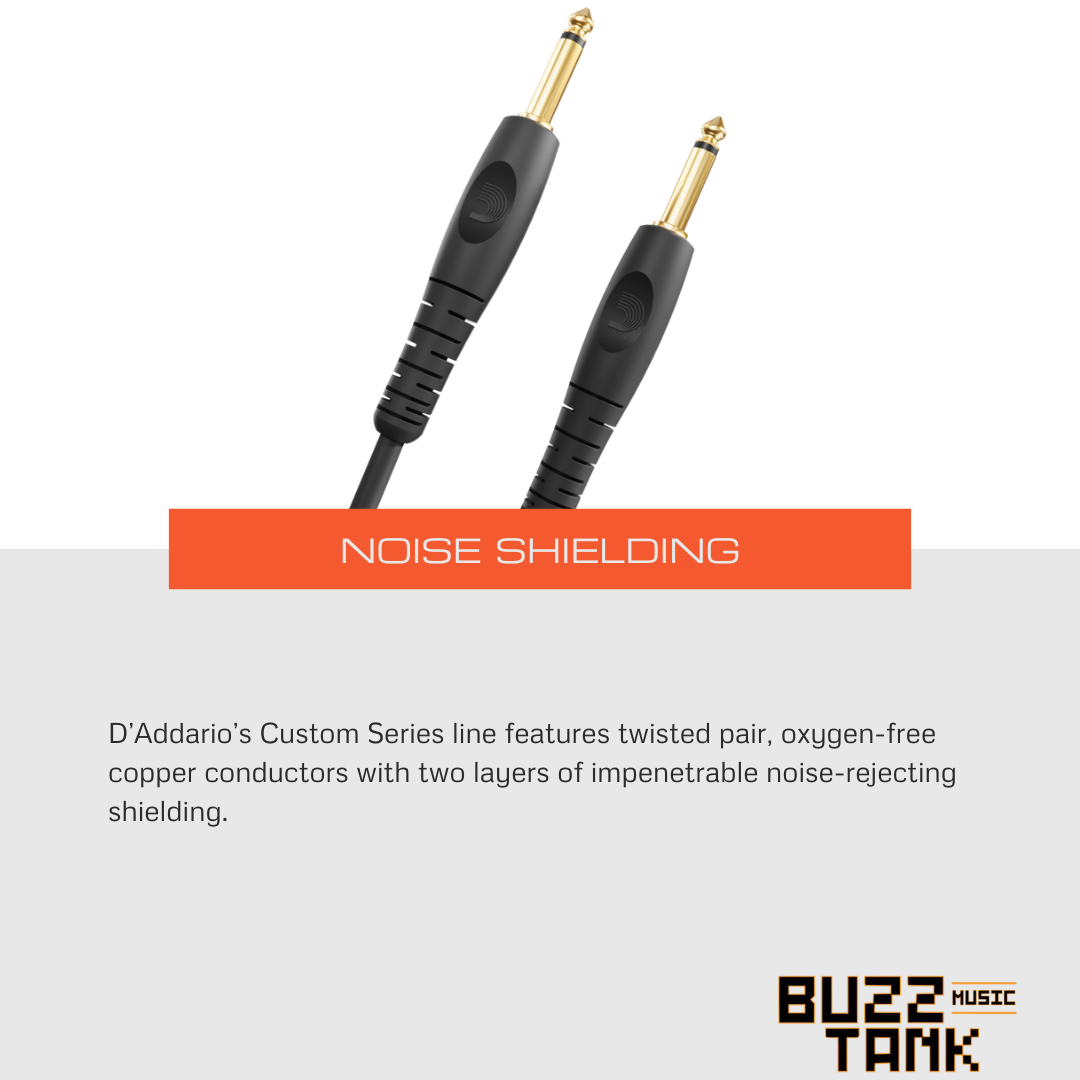 D'Addario PW-GS-10 Custom Series Instrument Cable, 10ft