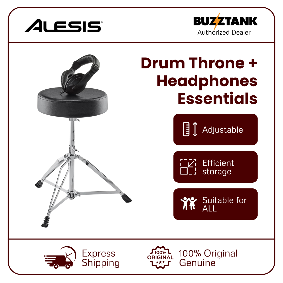 Alesis Drum Throne and Headphones Essentials Bundle