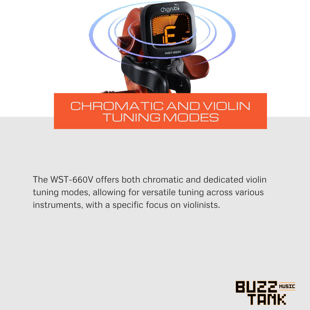 Cherub WST-660V Clip On Chromatic Tuner For Violin (WST660V)