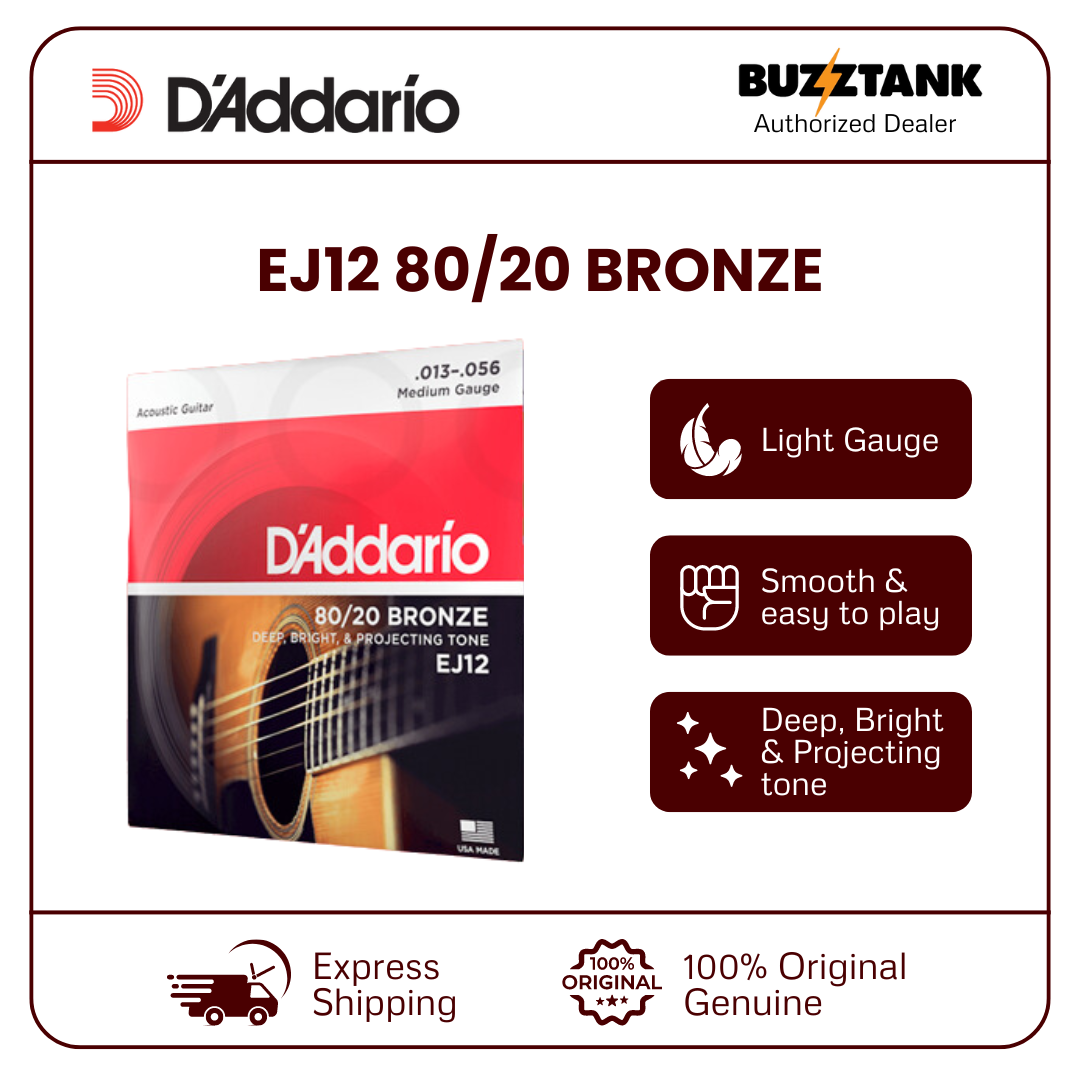 D'Addario EJ10 EJ11 EJ12 EJ13 80/20 Bronze Acoustic Guitar Strings