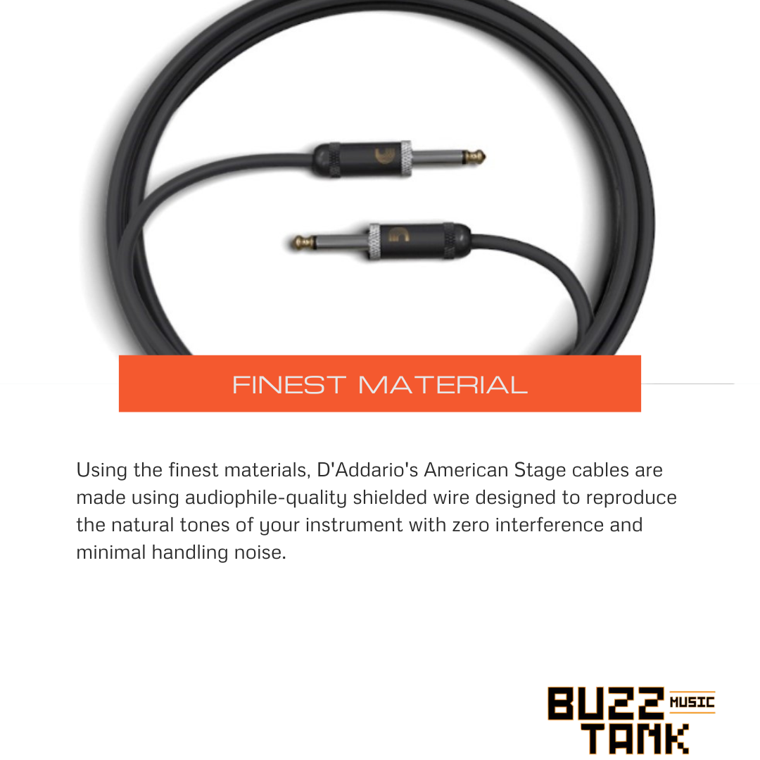 D'Addario PW-AMSG-10 American Stage Instrument Cable, 10 feet