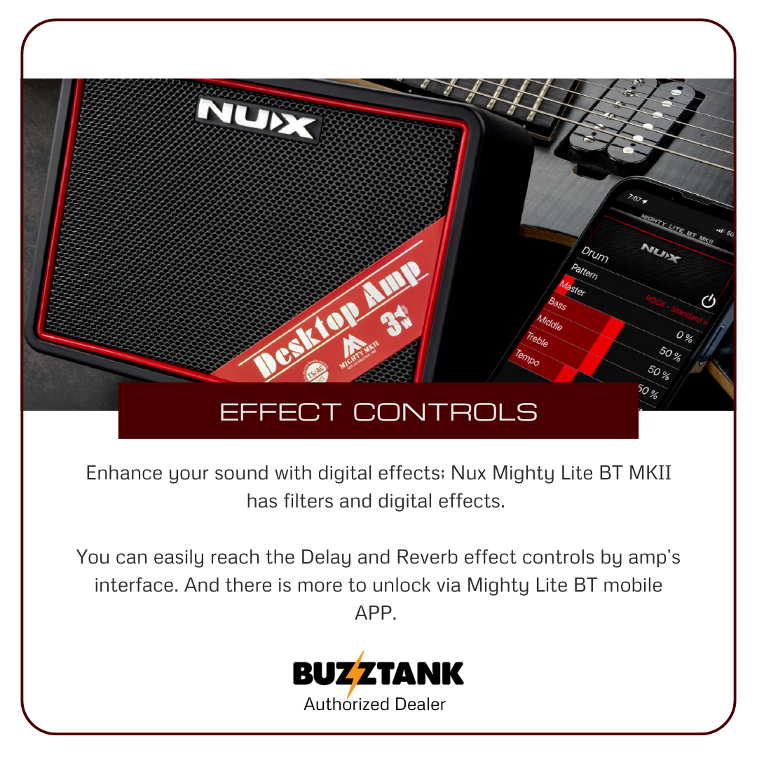 NUX Mighty Lite BT MKII Desktop Modeling Guitar Amplifier
