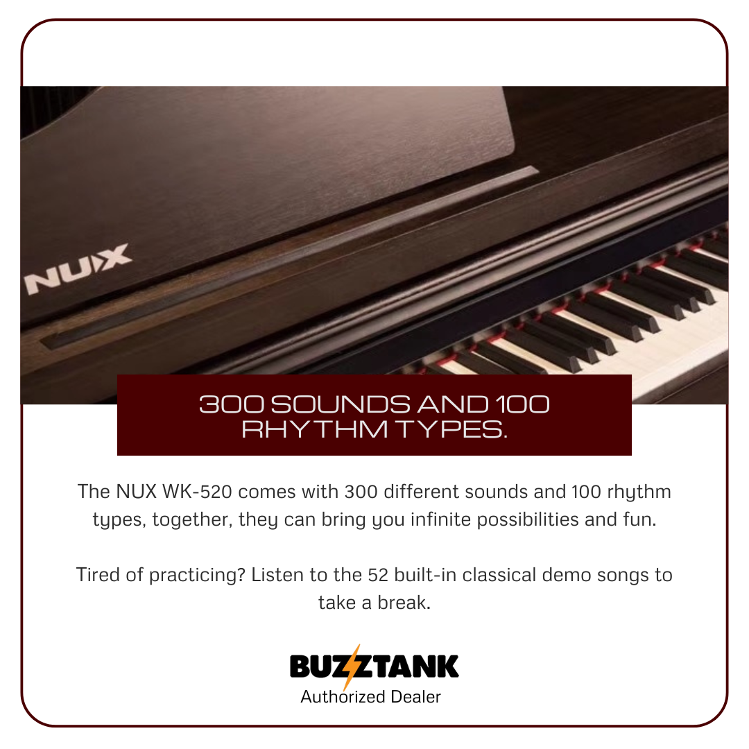 NUX WK-520 88 Key Digital Piano Weighted Keys Rythm Smart Apps Bluetooth Pianos (WK520 WK 520)