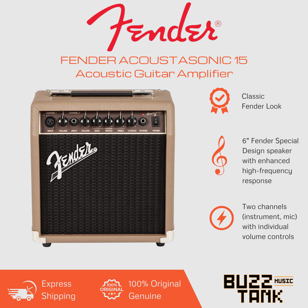 Fender Acoustasonic 15 & 40, Acoustic Guitar Amplifier, 230V UK