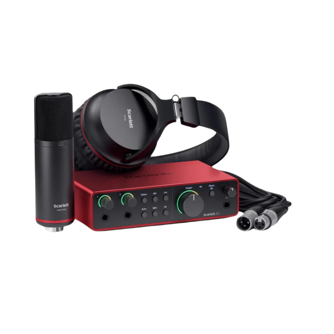 Focusrite Scarlett 2i2, Solo (4th Gen) USB Audio Interface, Studio pack