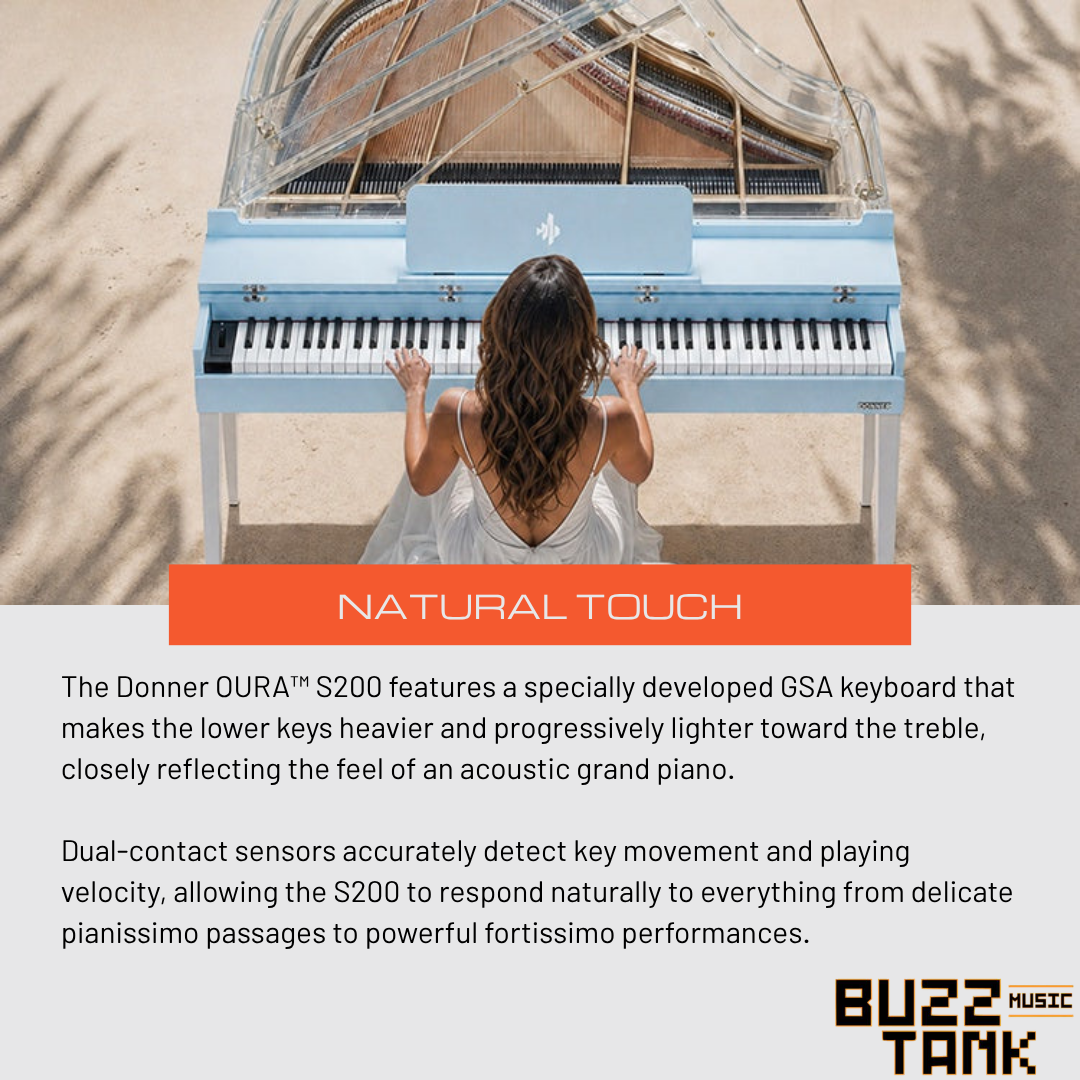 Donner OURA S200 88-Key Home Digital Piano, White