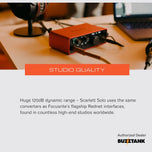 Focusrite Scarlett 2i2, Solo (4th Gen) USB Audio Interface, Studio pack