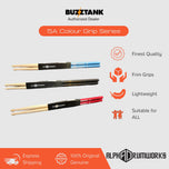 Alpha Drumworks 5A Colour Grips Drumsticks