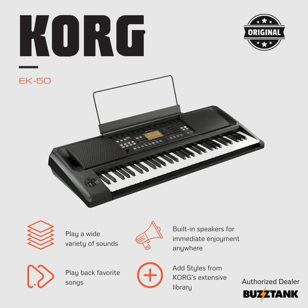 Korg EK-50 Digital Entertainer Keyboard Electronic Piano Professional Arranger