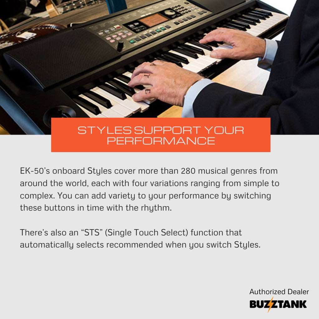 Korg EK-50 Digital Entertainer Keyboard Electronic Piano Professional Arranger