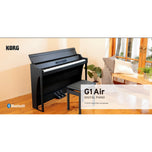 Korg G1 Air Digital Piano with FREE Keyboard Bench and Adapter - Black (G1AIR G-1)