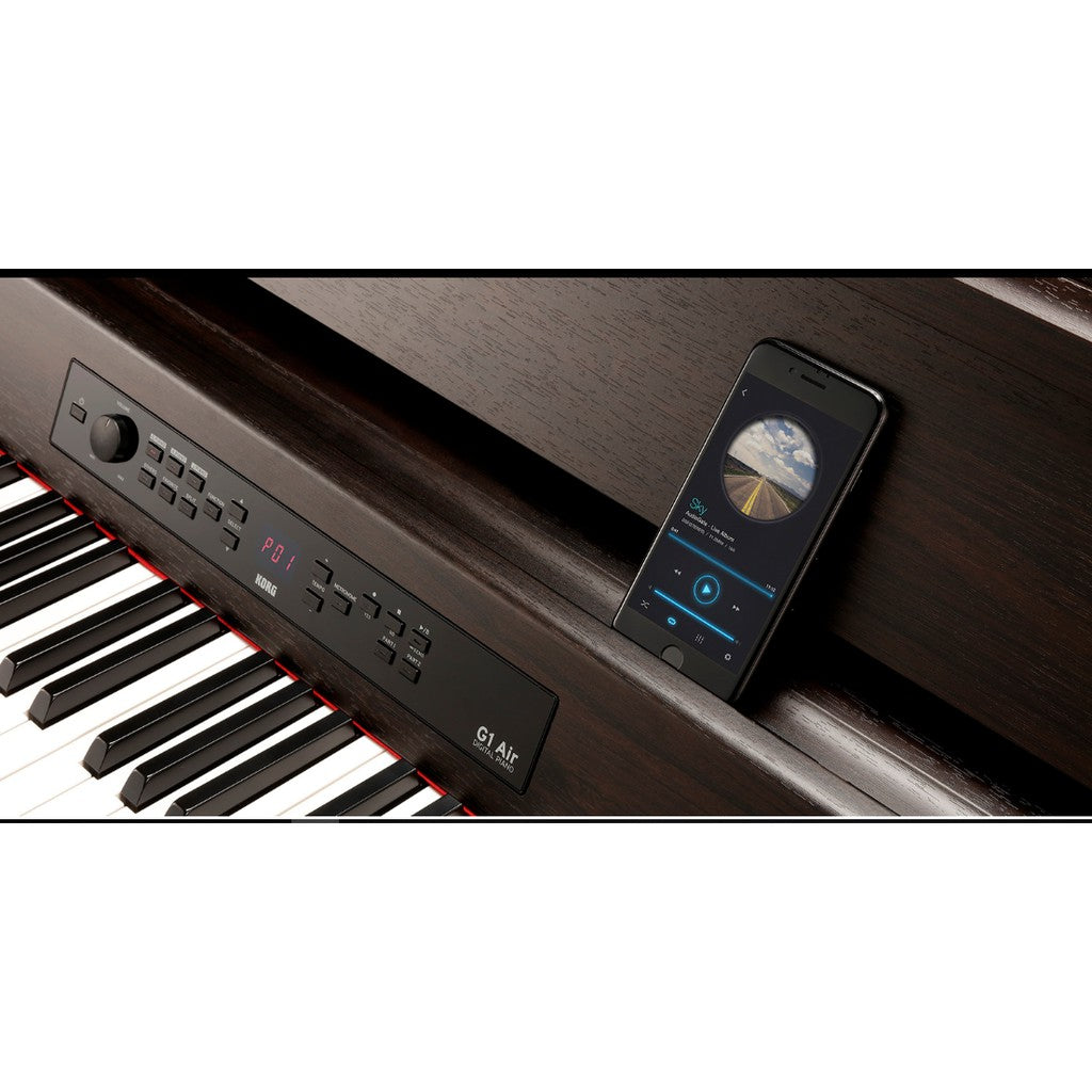 Korg G1 Air Digital Piano with FREE Keyboard Bench and Adapter - Black (G1AIR G-1)