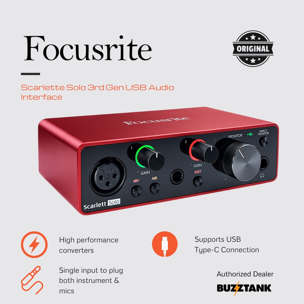 Focusrite Scarlett Solo & Studio Pack (3rd Generation) USB Audio Interface