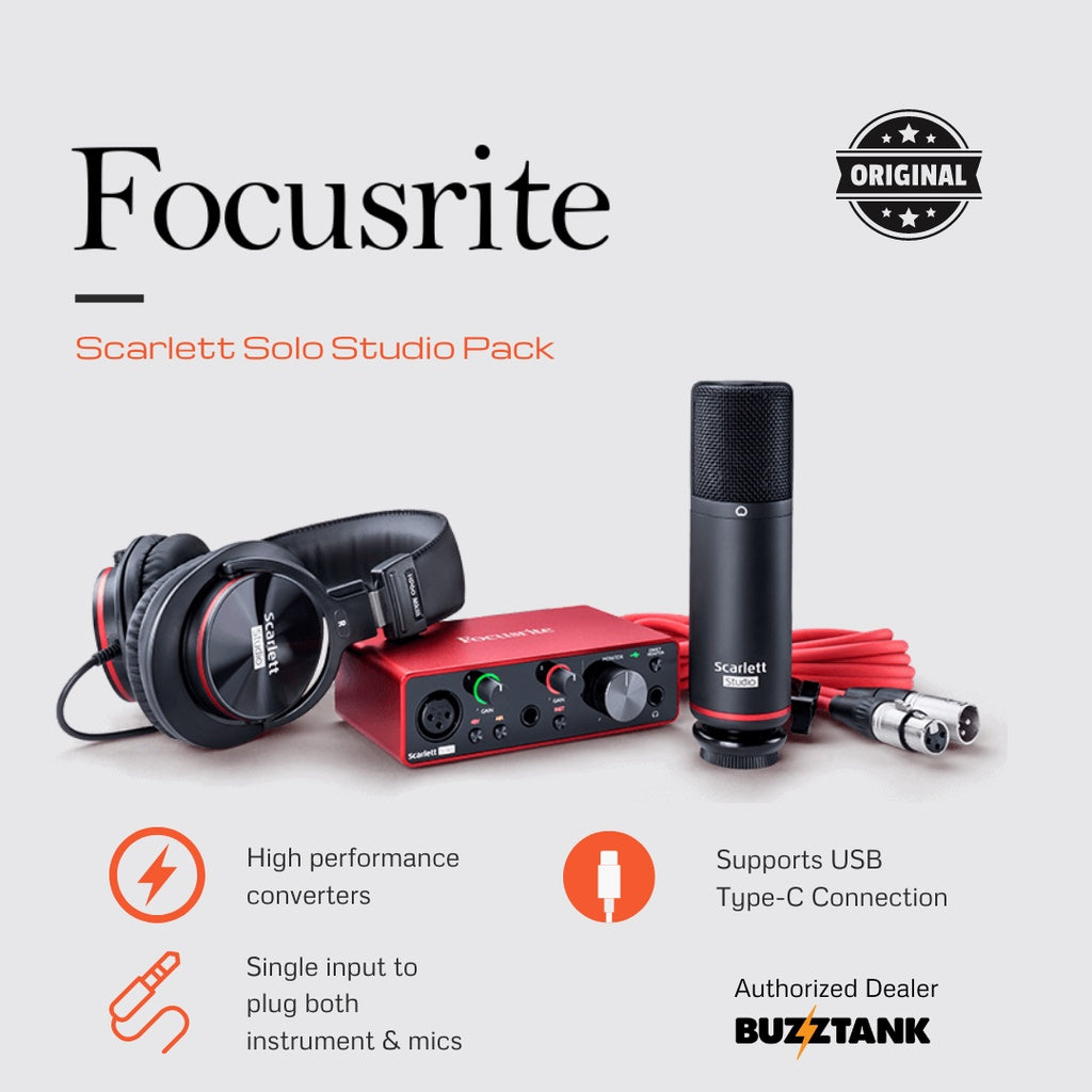 Focusrite Scarlett Solo & Studio Pack (3rd Generation) USB Audio Interface