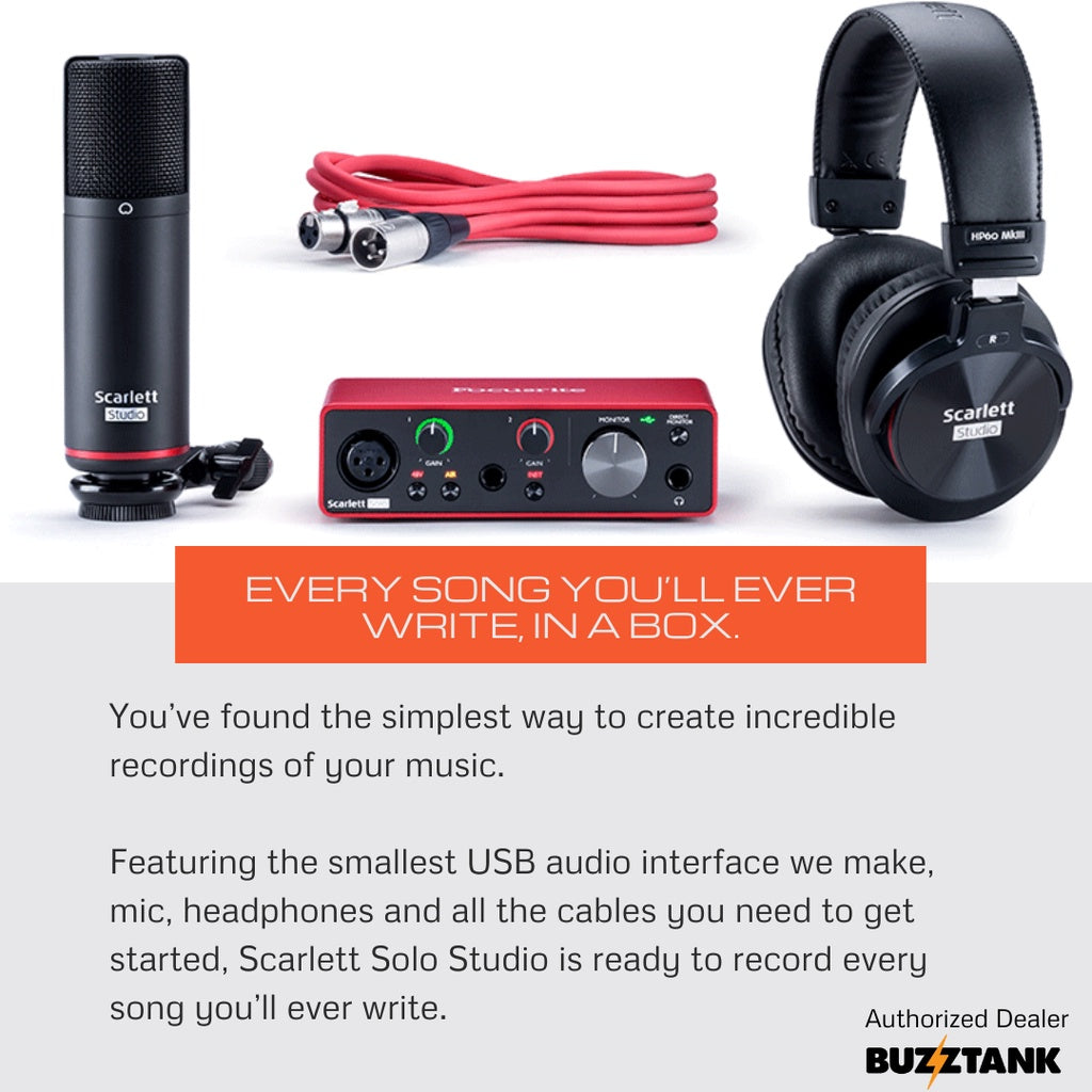 Focusrite Scarlett Solo & Studio Pack (3rd Generation) USB Audio Interface