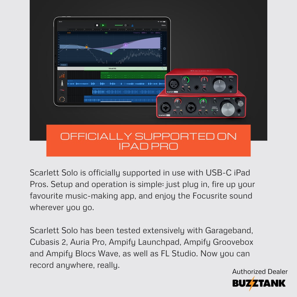 Focusrite Scarlett Solo & Studio Pack (3rd Generation) USB Audio Interface
