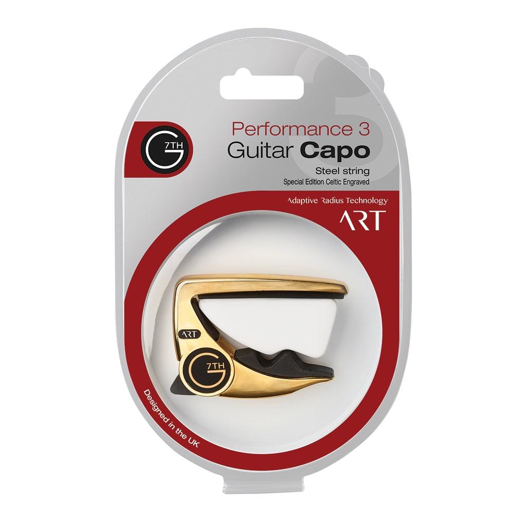 G7th G7 Performance 3 Celtic Gold Silver Black Special Edition Guitar Capo - Steel String