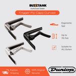 Jim Dunlop Trigger FLY Capo Curved, Satin Chrome, Black, Gun Metal (63CSC 63CBK 63CGM)