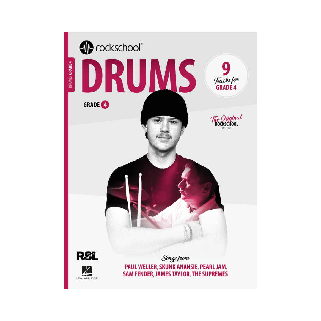 RSL Rockschool DRUMS (2018 & 2024) (12 Tracks) Debut Grade 1 2 3 4 5 6 7 8