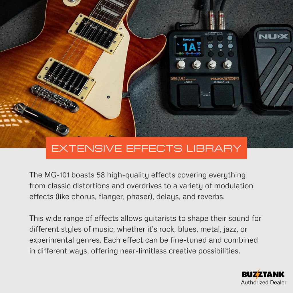Nux MG-101 Multi Effects Modelling Processor Electric Guitar Effect Pedal (MG101 MG 101)