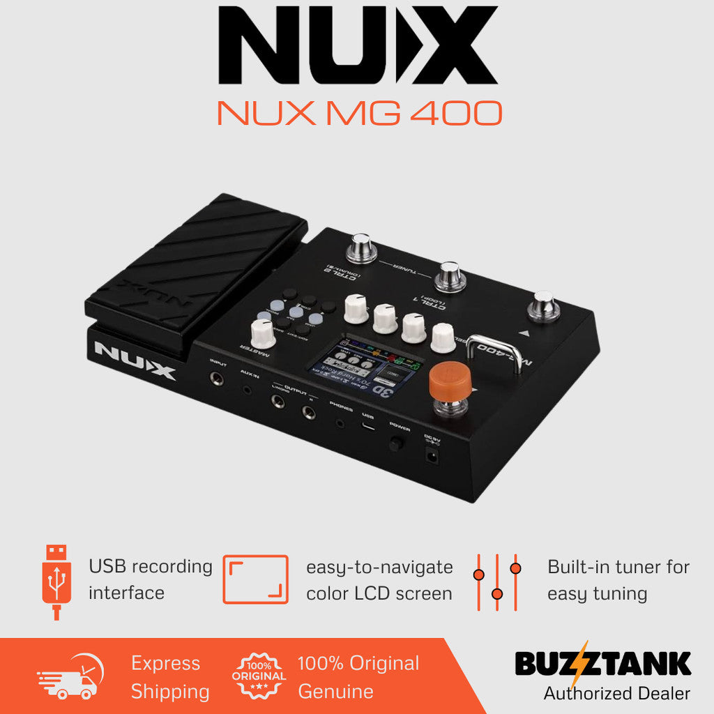 NUX MG-400 Modeling Guitar and Bass Processor Multi Effects Pedal for Electric Guitar (MG400)