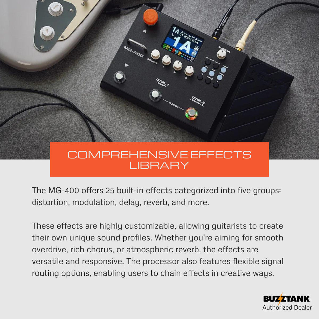 NUX MG-400 Modeling Guitar and Bass Processor Multi Effects Pedal for Electric Guitar (MG400)