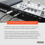 NUX MG-400 Modeling Guitar and Bass Processor Multi Effects Pedal for Electric Guitar (MG400)