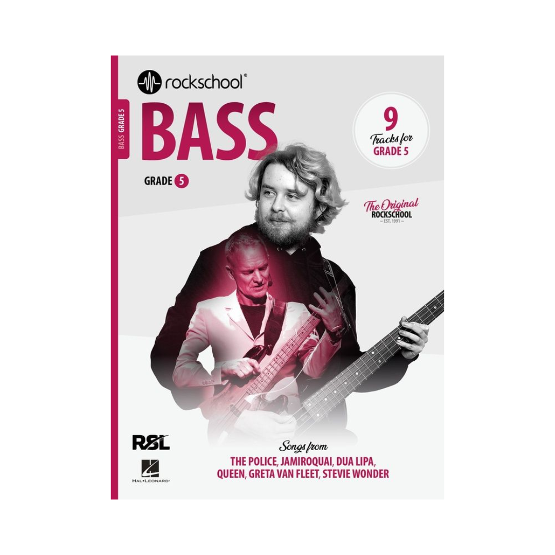 RSL Rockschool BASS 2018 & 2024 (12 Tracks) Debut Grade 1 2 3 4 5 6 7 8