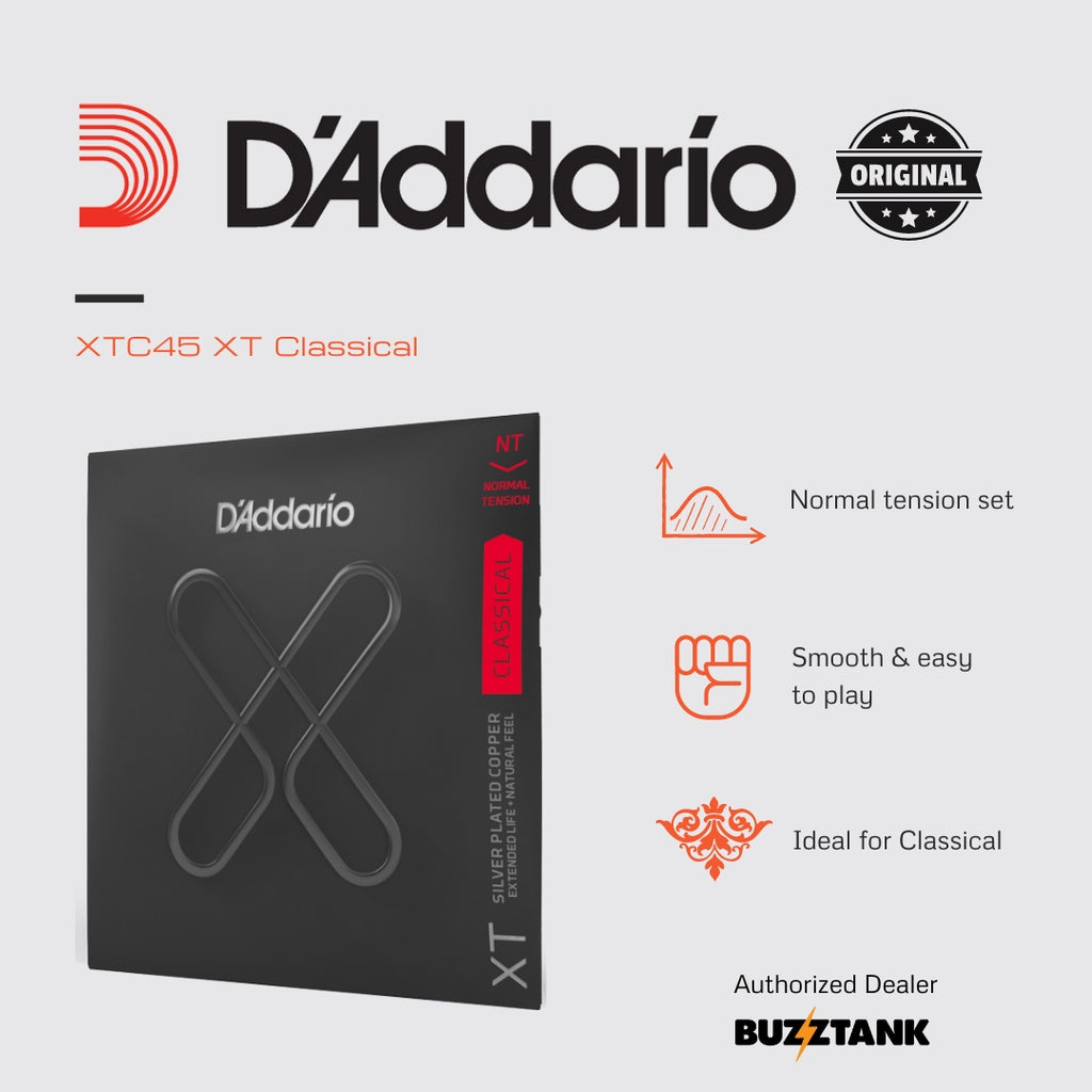 D'Addario XTC45 XT Classical Guitar Strings Normal Tension