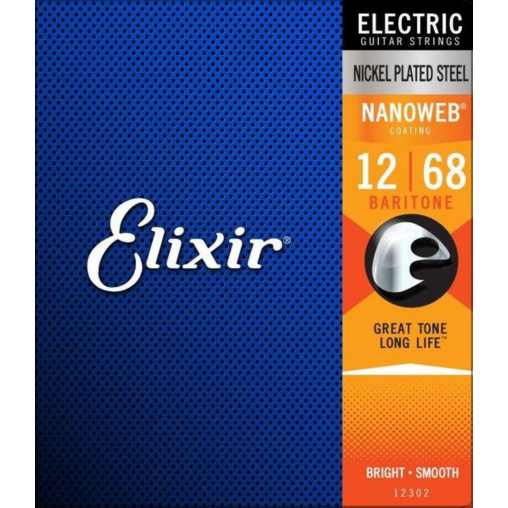 Elixir Nanoweb Electric Guitar Strings Baritone 7 String 8 String 12002 12052 12102 12027 12077 12302 12007 12057 12062