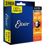 Elixir 3-Pack Guitar strings Optiweb Nanoweb Nickle Phosphor Bronze (16538 16539 16540 16542 16544 16545 16550 16552)