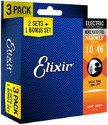 Elixir 3-Pack Guitar strings Optiweb Nanoweb Nickle Phosphor Bronze (16538 16539 16540 16542 16544 16545 16550 16552)